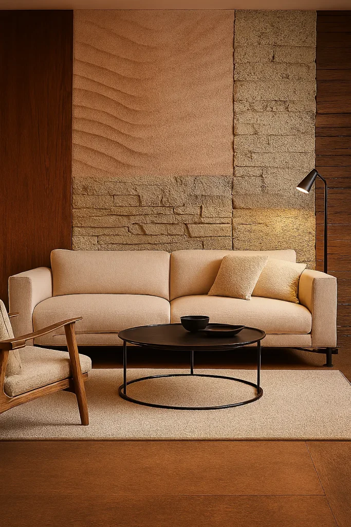 Accent Wall with Textured Materials