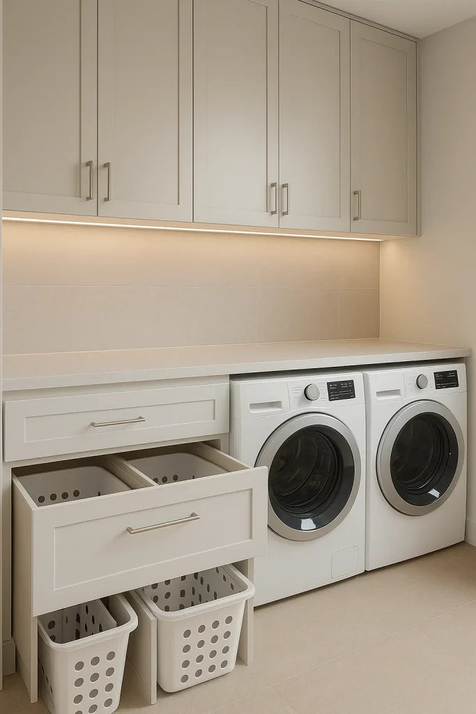 Hidden Laundry Hampers for a Seamless Look