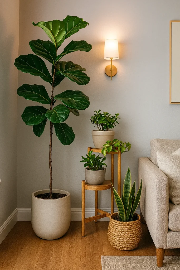 Add Greenery with a Corner Plant Display