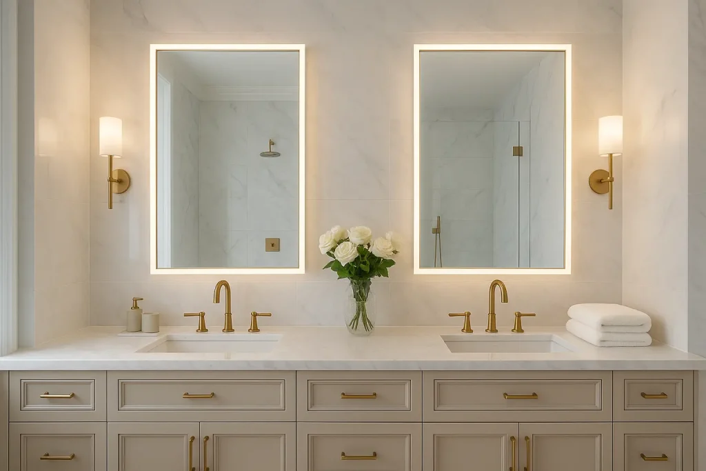 Elegant Vanities with Dual Sinks and Premium Materials
