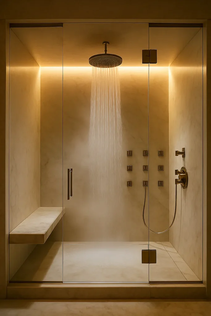 Spa-Inspired Showers with Multiple Jets and Rainfall Heads