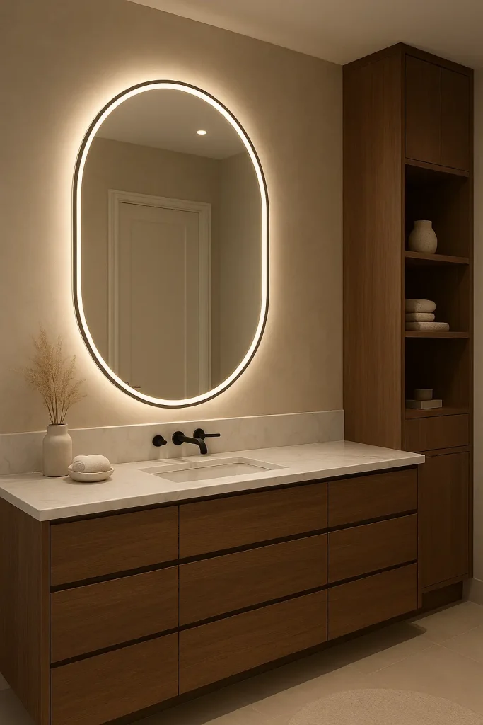 Statement Mirrors and Custom Storage Solutions