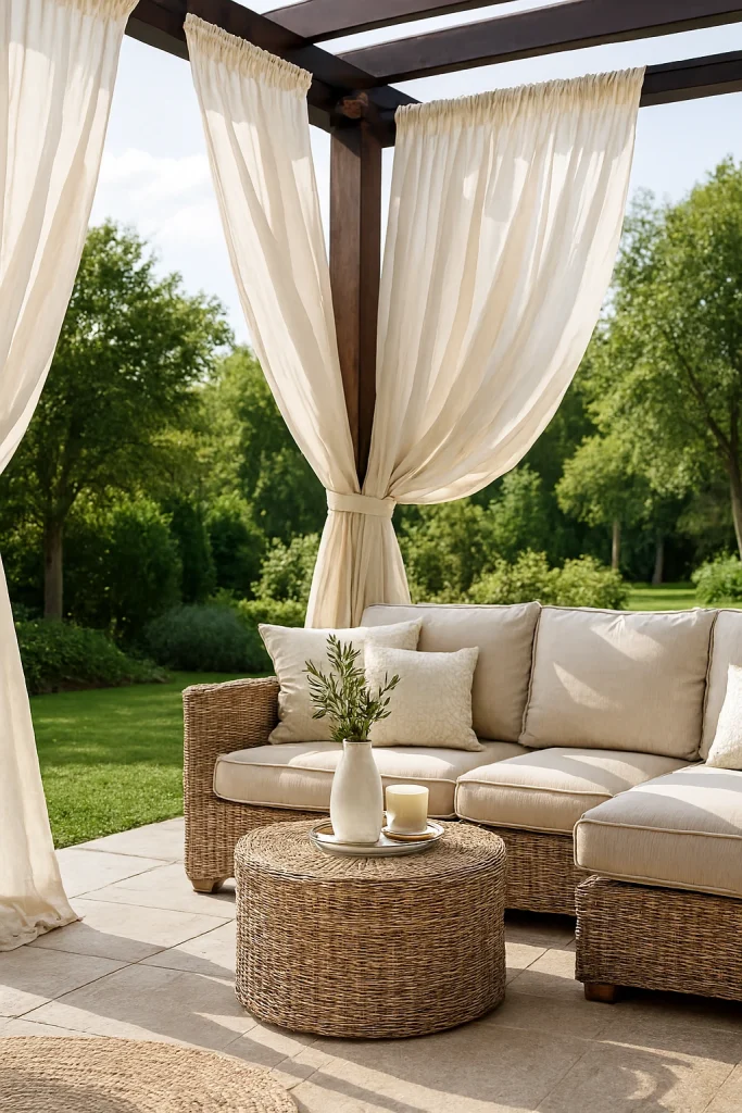 Install Outdoor Curtains for Shade and Softness