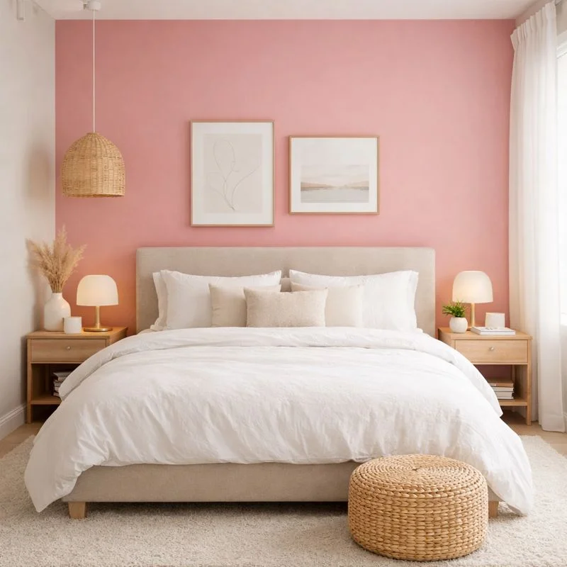 Modern Pink Accent Wall for Visual Interest