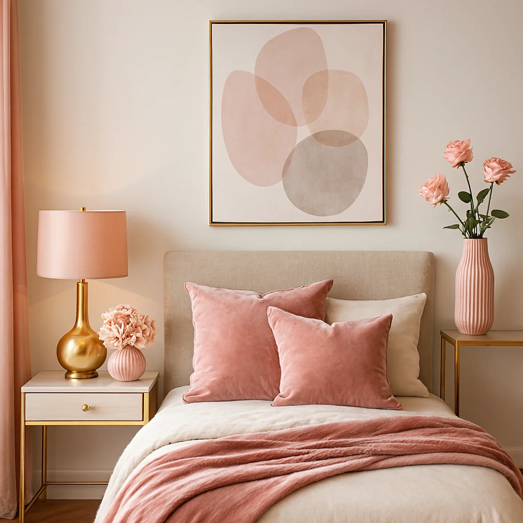Pink and Gold Accents for a Touch of Glam