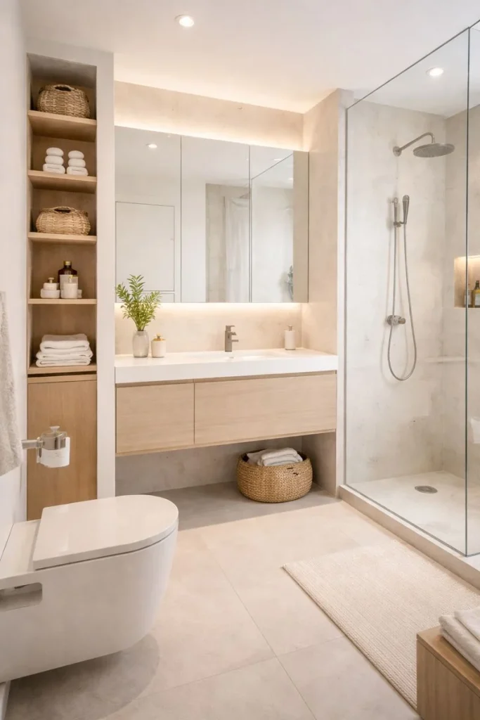 Small Bathroom Design with Smart Storage