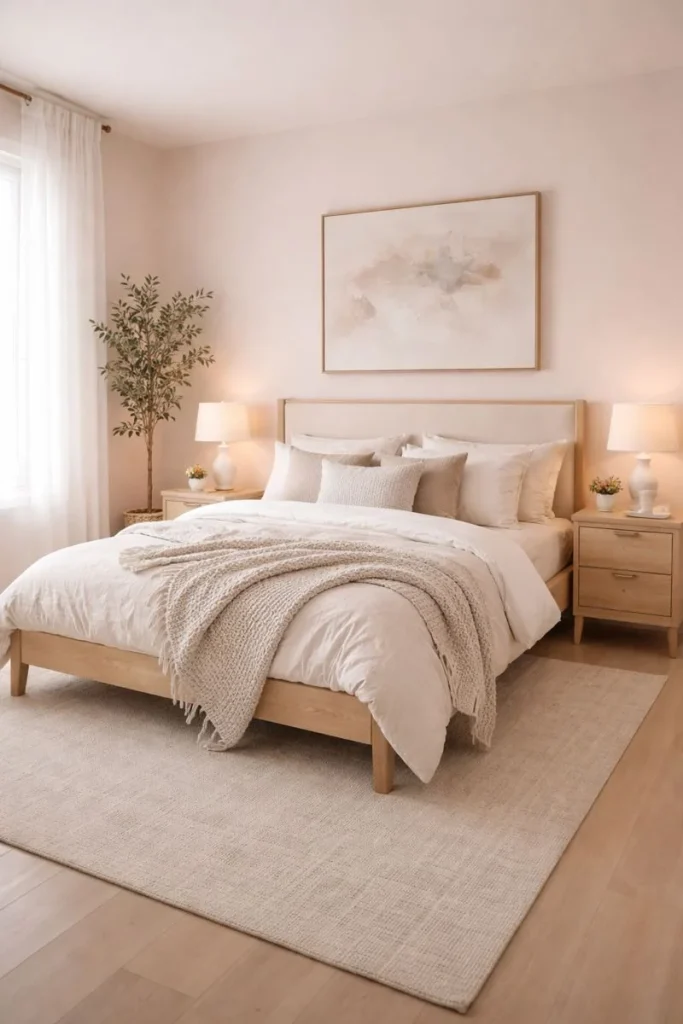 Soft Blush Walls for a Calm and Cozy Foundation