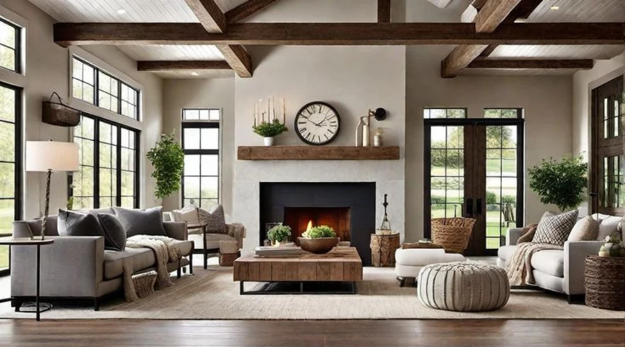 What Defines a Modern Farmhouse Living Room?