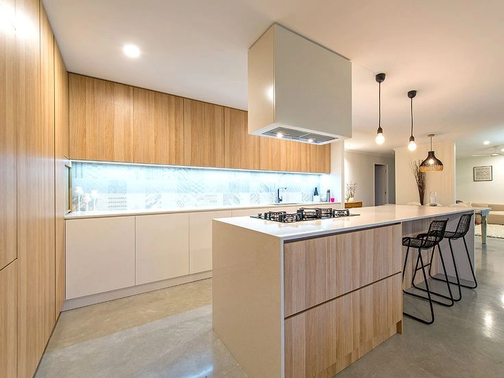 Contemporary White and Wood Kitchen
