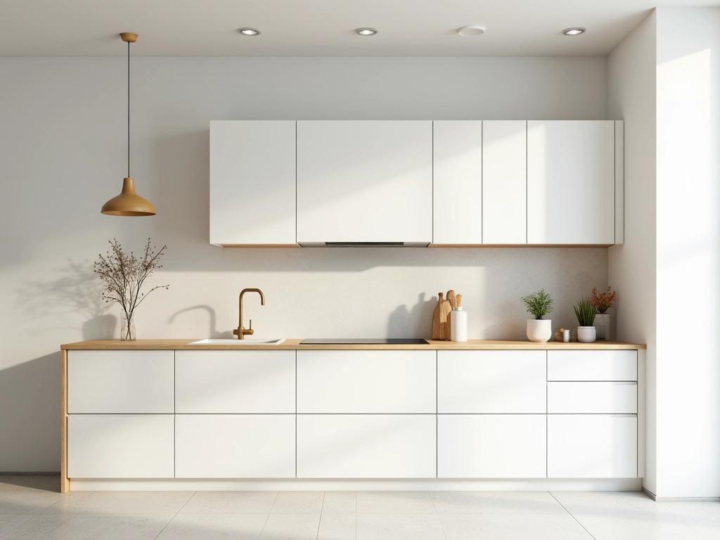 Minimalist White and Wood Kitchen