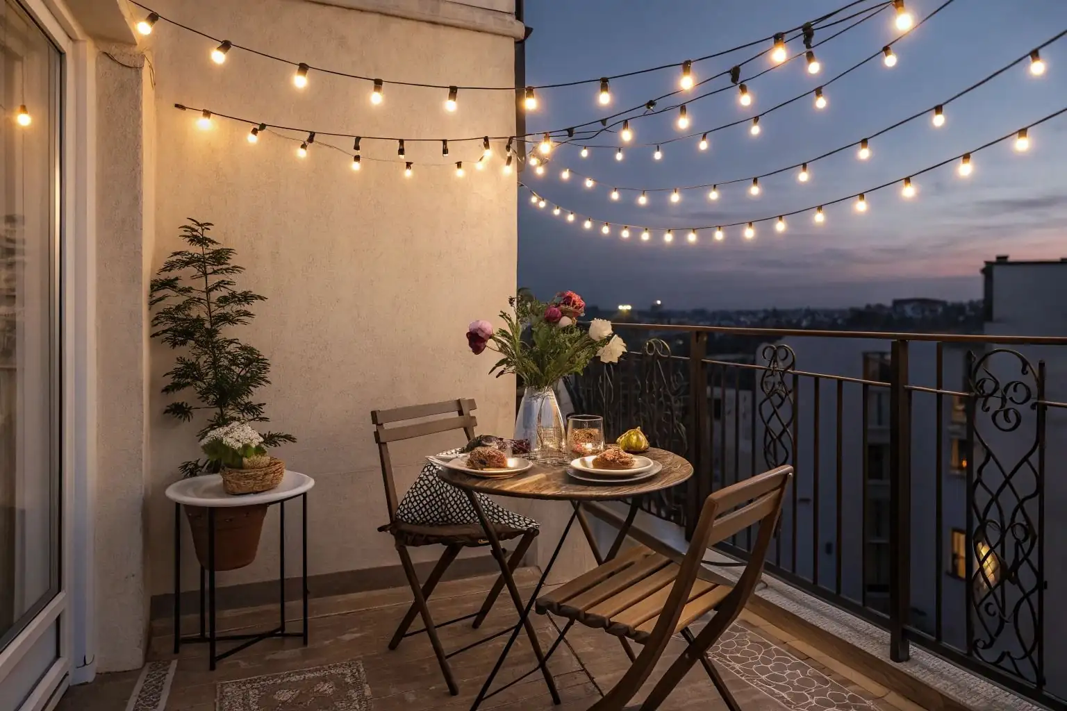 Small Balcony Dining Setup