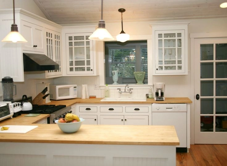 Small White and Wood Kitchen