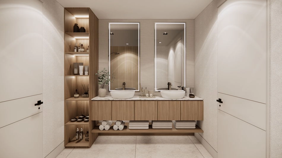 Double Sink Vanity for Shared Spaces