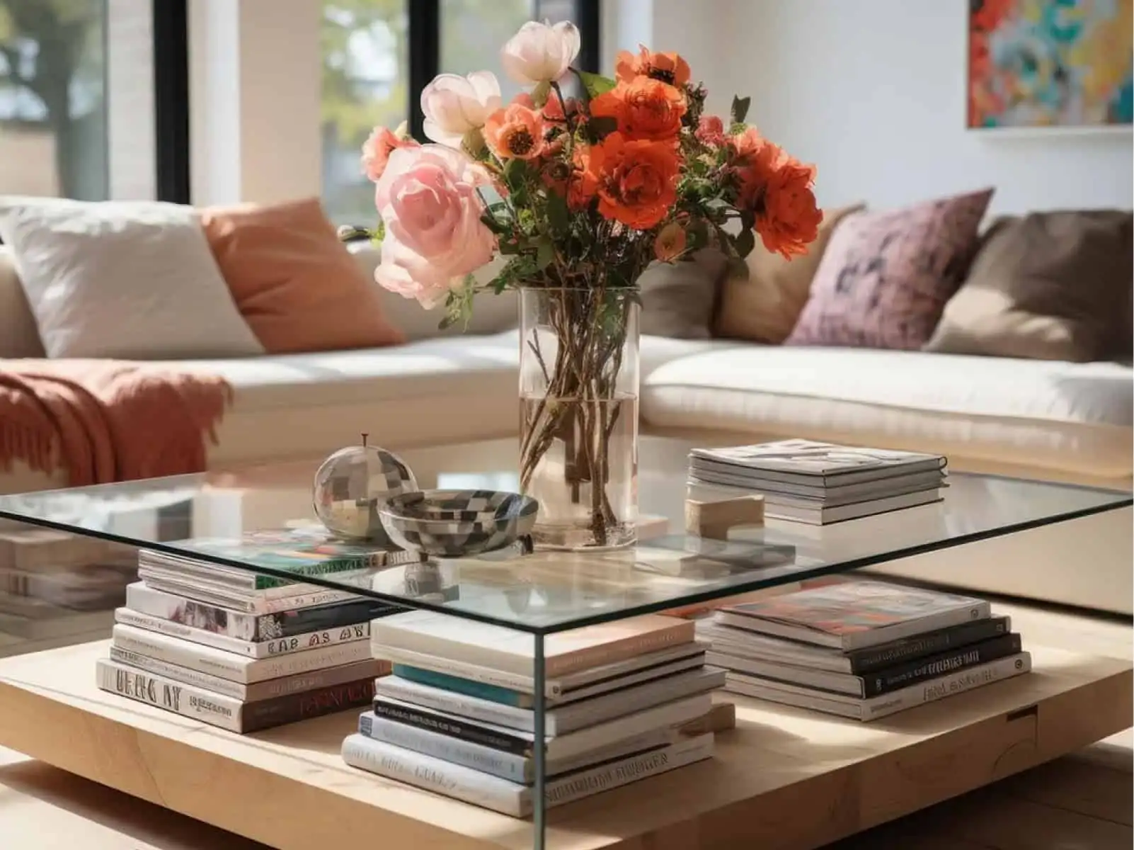 Layer Coffee Table Books for Depth