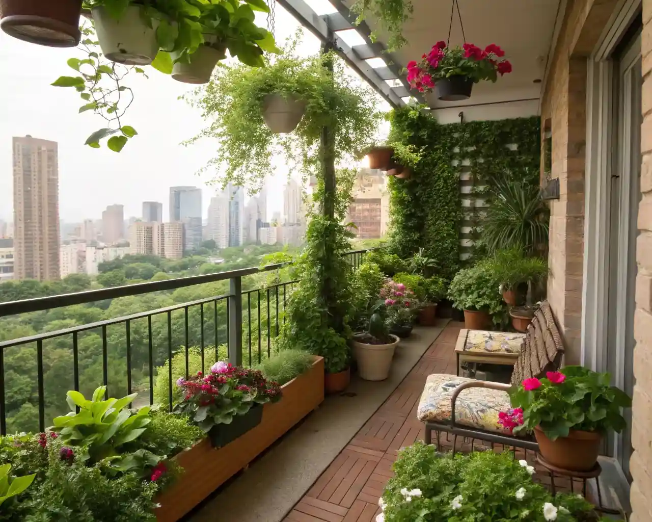 Lush Green Garden Balcony
