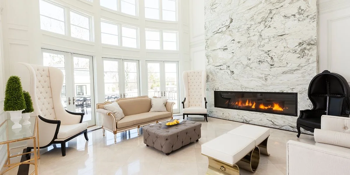 Luxury Marble Fireplace Living Room Design