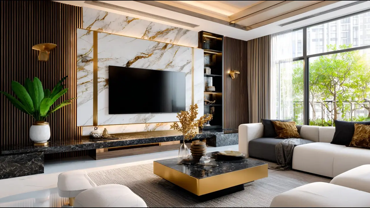 Modern Luxury Living Room with Statement Pieces