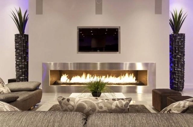 Modern Minimalist Fireplace Living Room Idea
