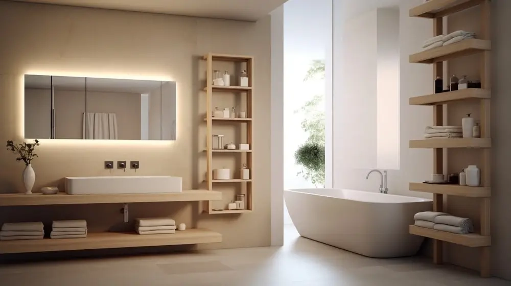 Open Shelf Bathroom Vanity Designs