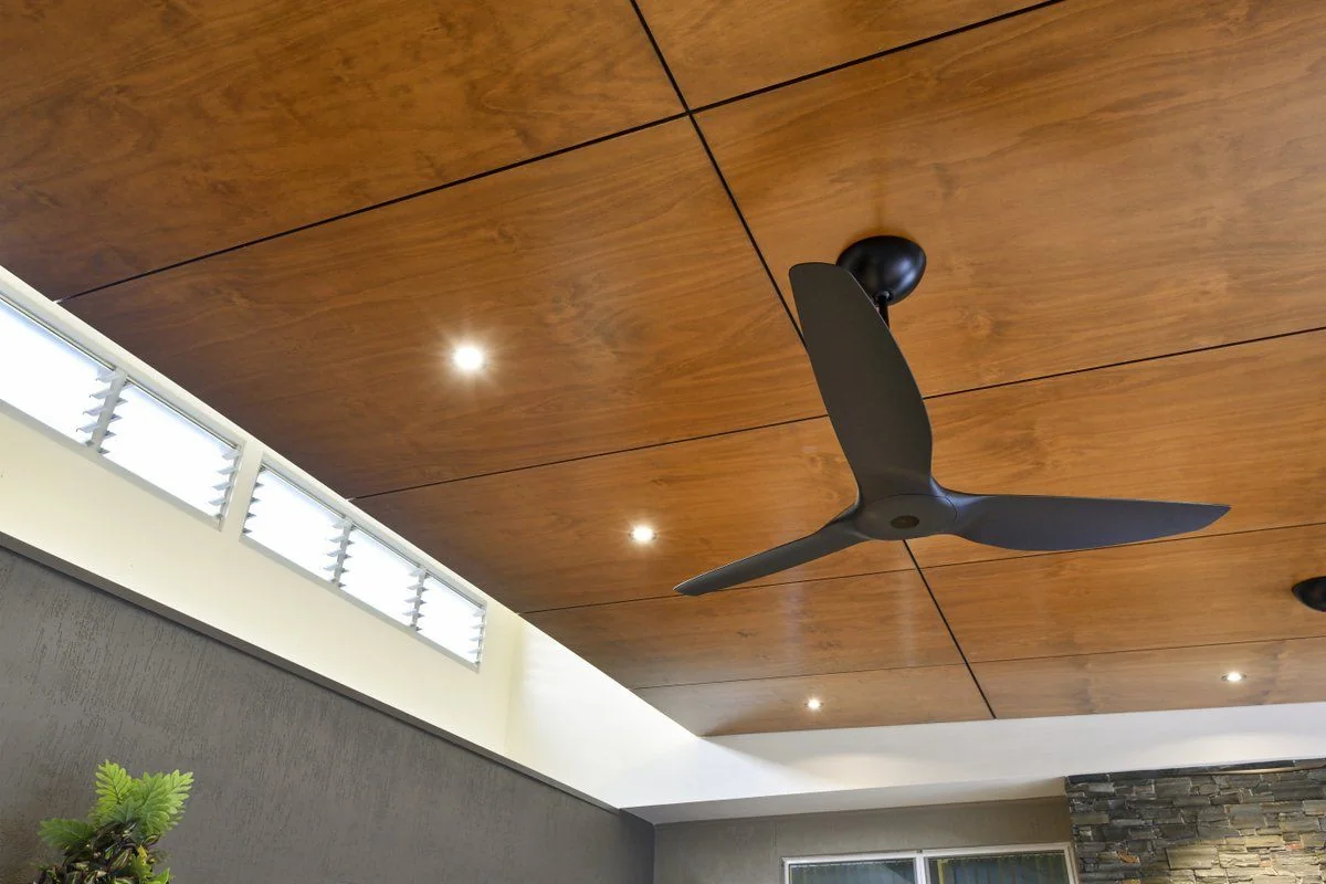Plywood Panel Ceiling for a Minimal Look
