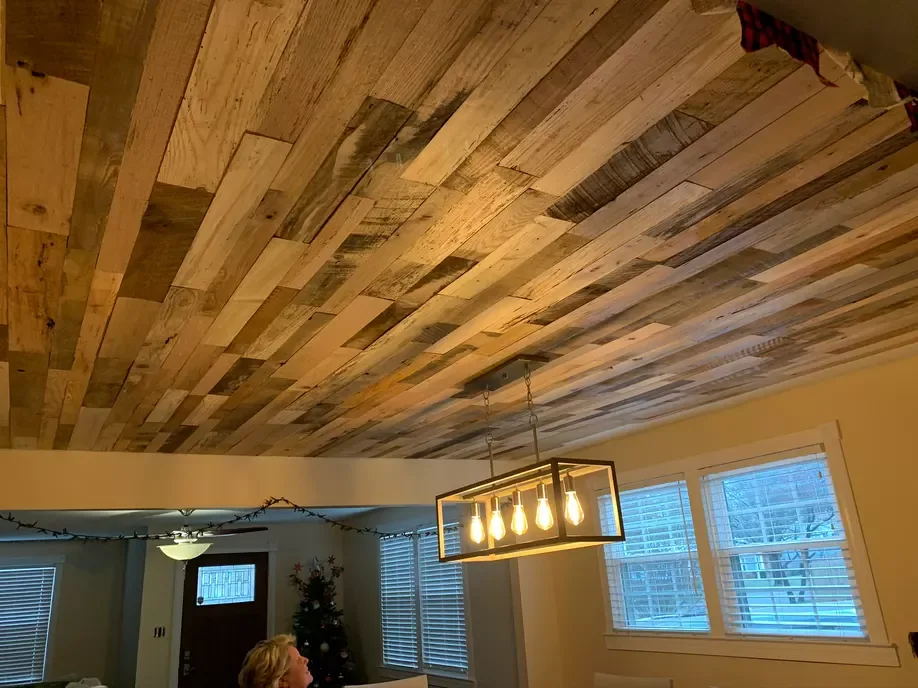 Reclaimed Wood Ceiling for Rustic Charm