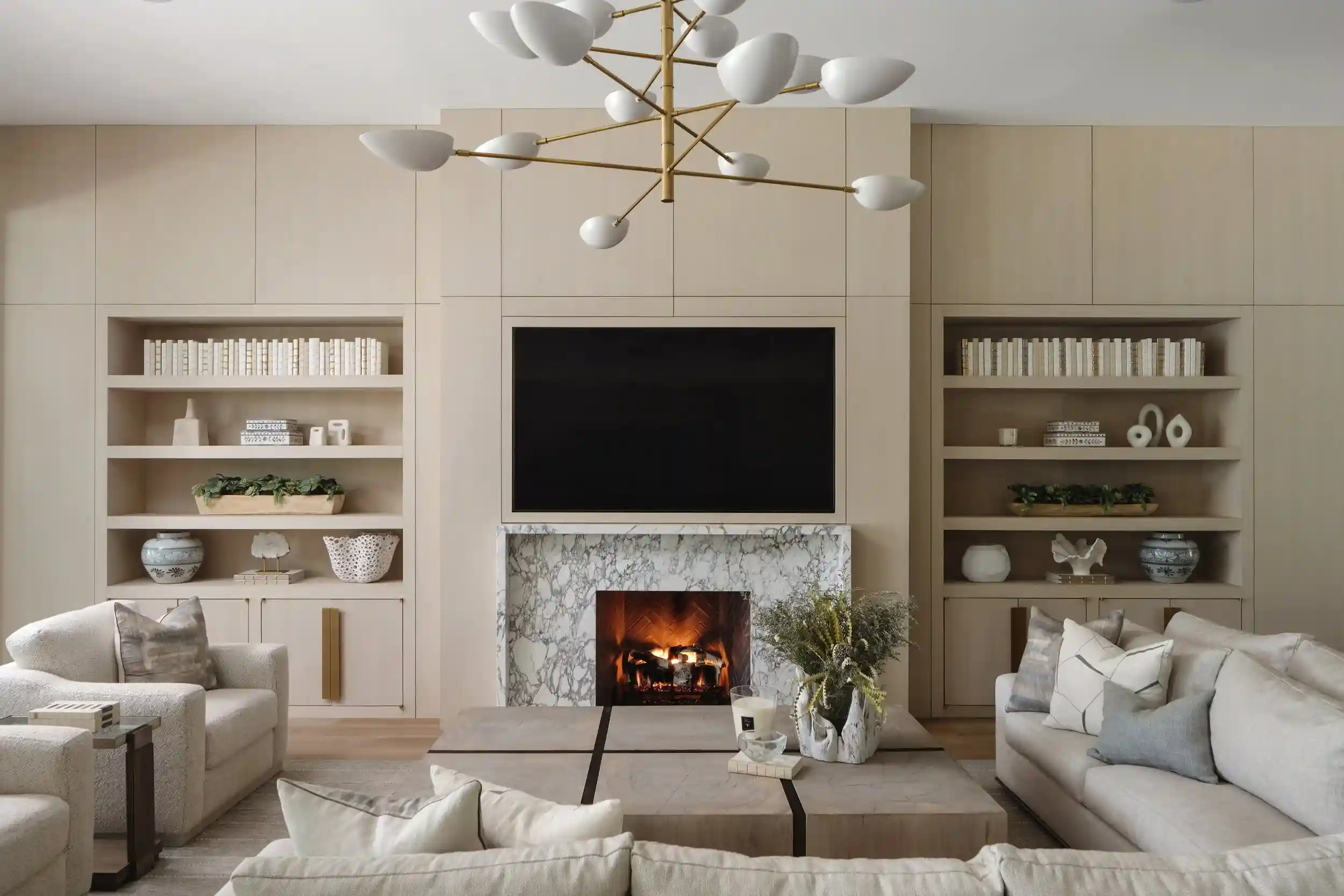 Statement Fireplace Wall Living Room Idea