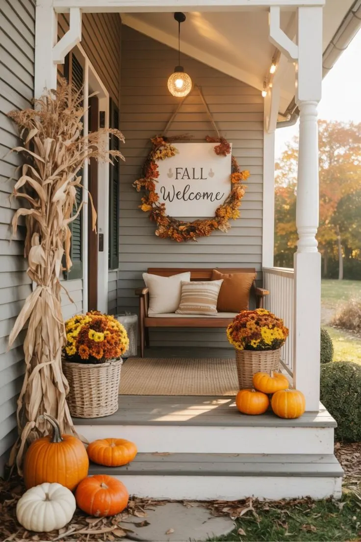 Autumn Harvest Porch with Cozy Vibes