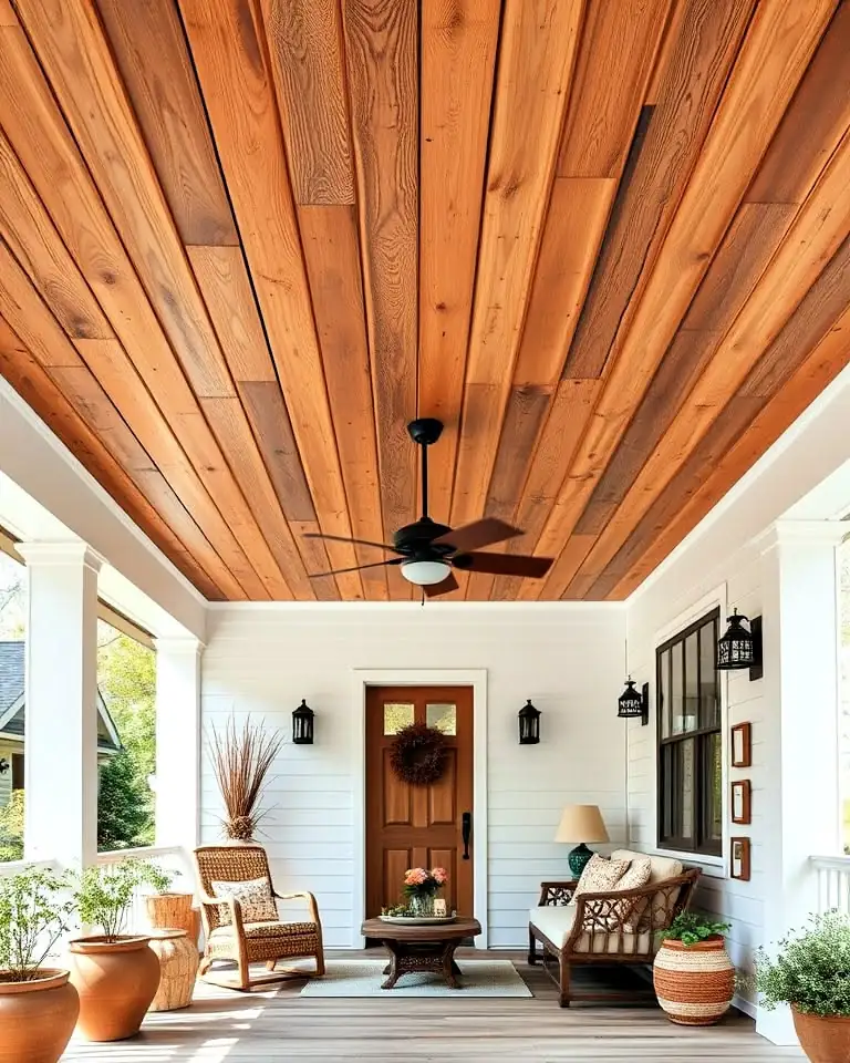 Classic Natural Wood Ceiling Planks
