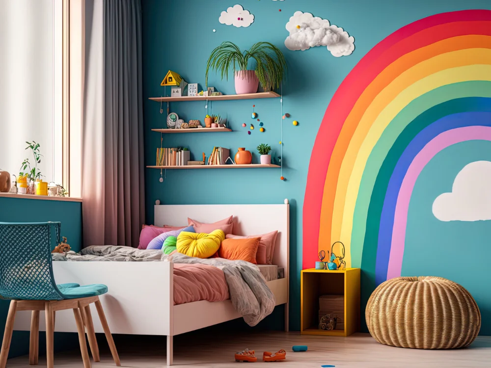 Colorful Rainbow Kids Bedroom