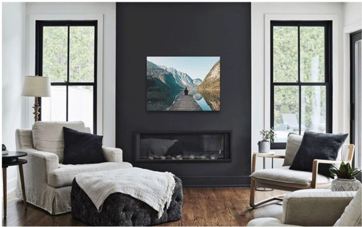 Contemporary Black Fireplace Wall