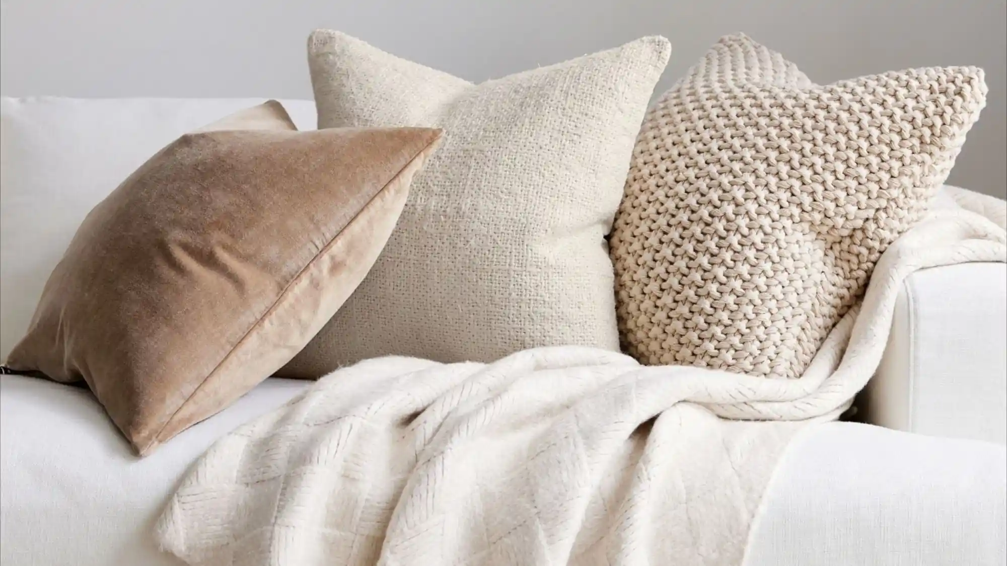 Decorate with Neutral Throw Pillows
