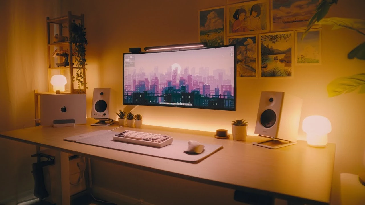 Design a Cozy Desk With Warm Lighting