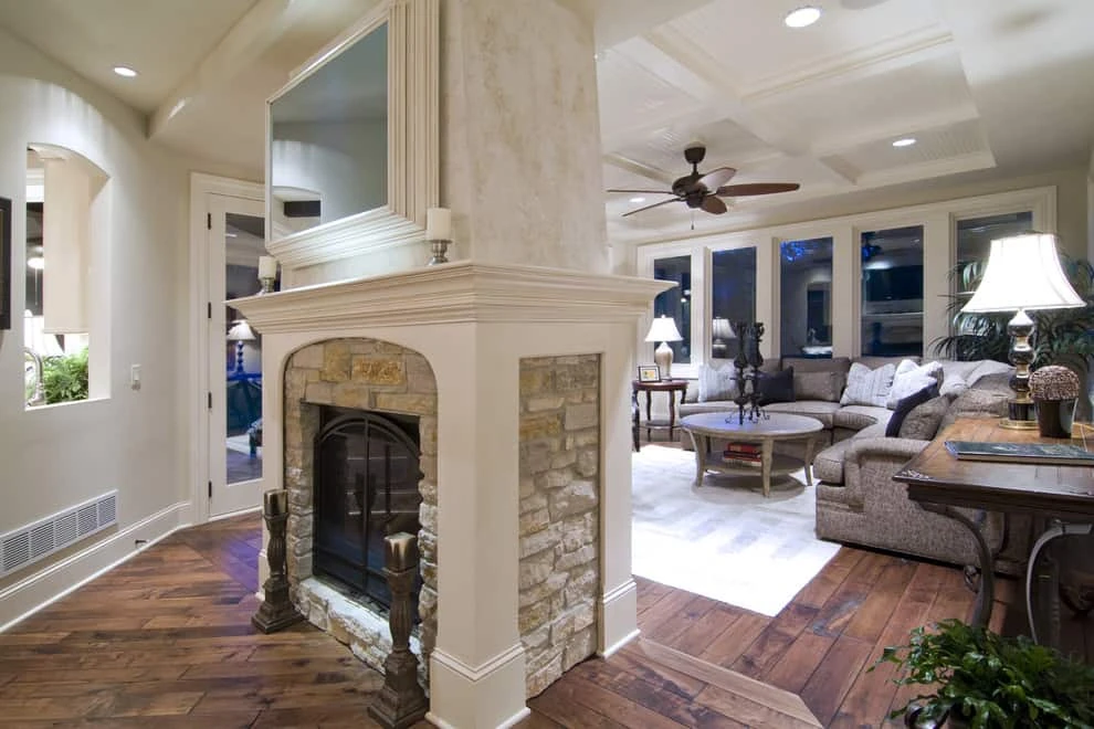 Double-Sided Fireplace for Open Spaces