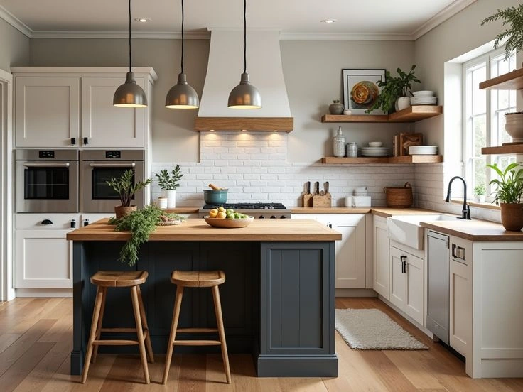 Farmhouse Kitchen With Neutral Colors