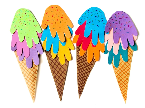 Handprint Ice Cream Cones