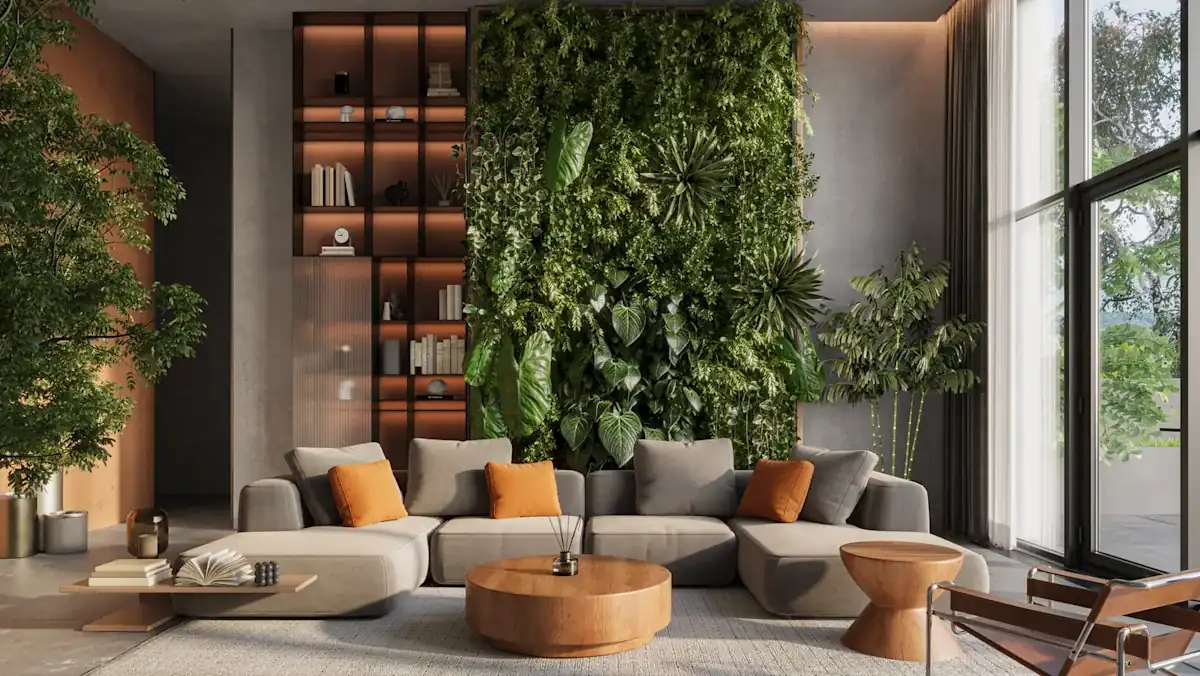 Living Room Vertical Plant Wall