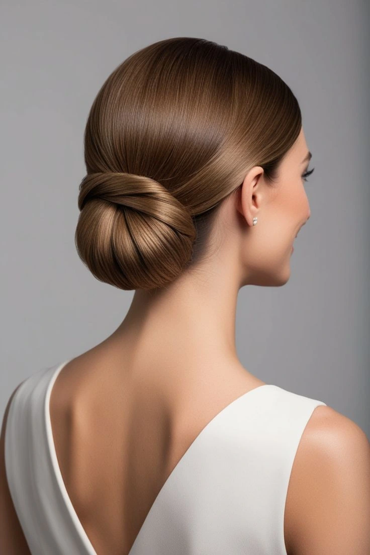 Low Bun for an Elegant Summer Appearance