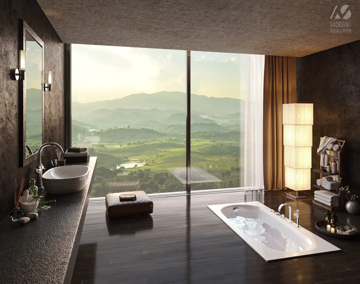 Luxury Bathroom with Panoramic Views