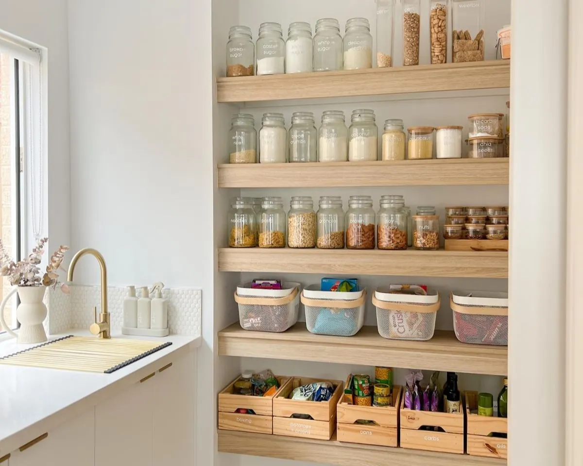 Minimalist Pantry with Neutral Tones