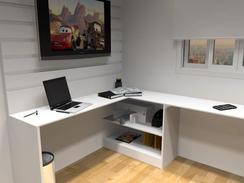 Minimalist White Corner Desk