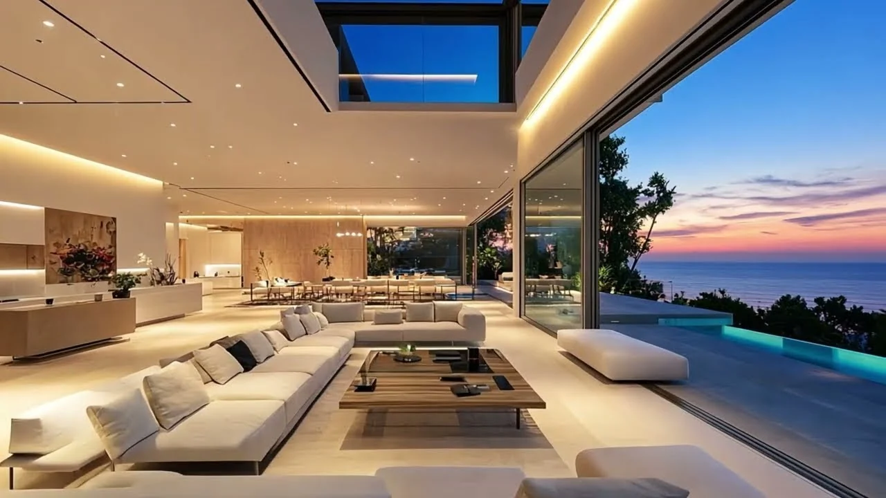 Modern Luxury Living Room with Smart Technology
