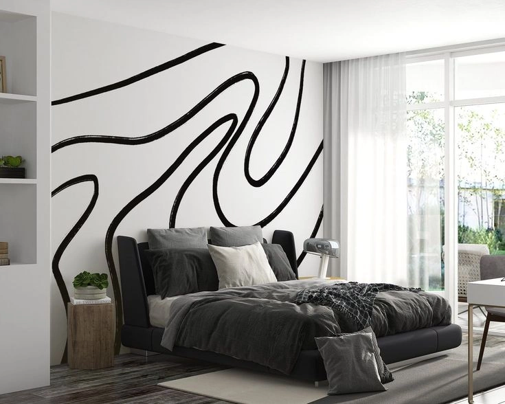 Modern White Walls with Black Accents