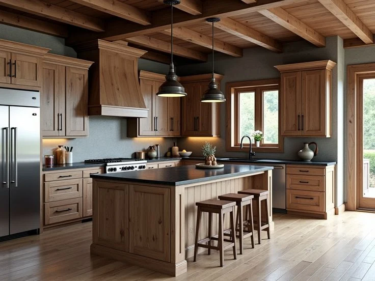 Natural Lighting and Warm Farmhouse Atmosphere
