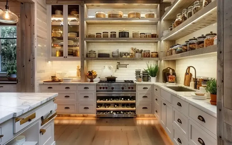 Open Shelving Pantry for a Modern Look