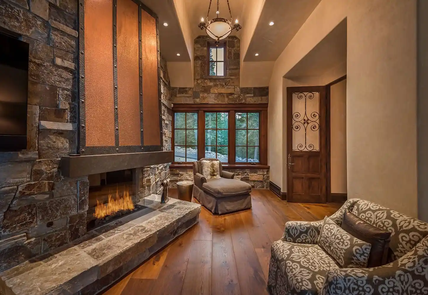 Rustic Stone Fireplace for Cozy Charm