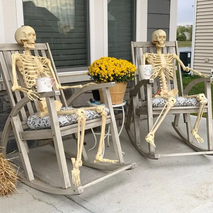 Skeleton Greeter on a Chair or Swing