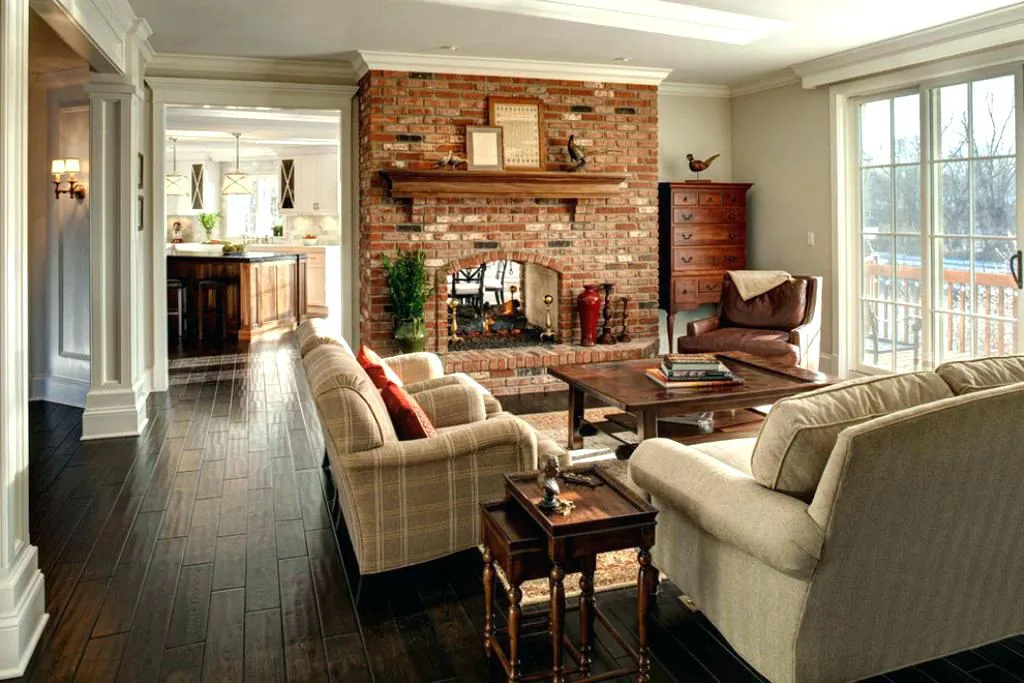 Traditional Brick Fireplace with Timeless Appeal