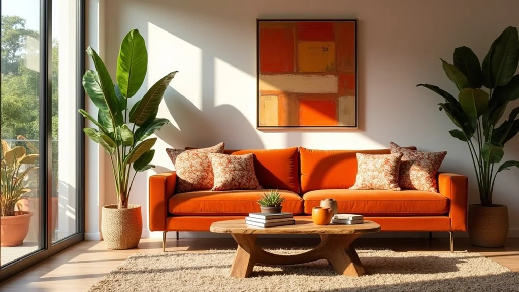Vibrant Orange Living Room for Energy and Warmth