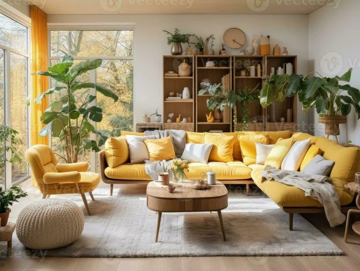 Yellow Living Room for a Bright and Cheerful Atmosphere