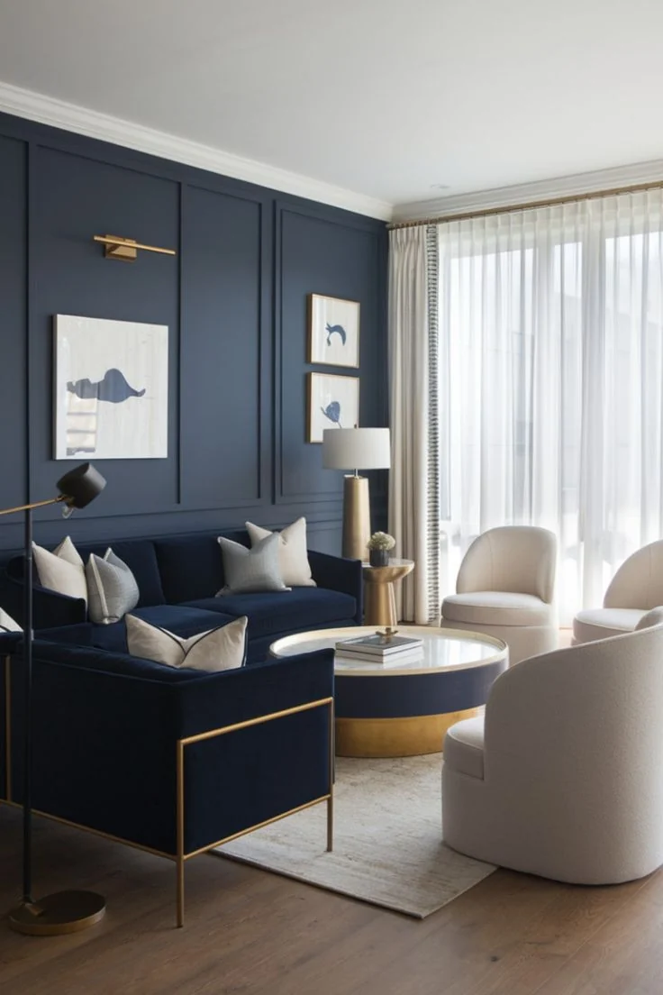 Add Navy Blue Through Soft Furnishings